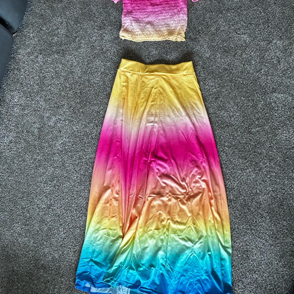 Vibrant Ombre Two-Piece Set